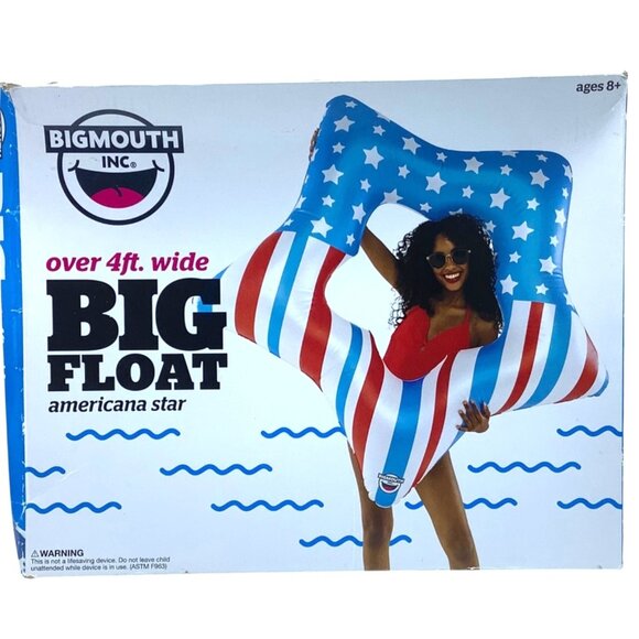 BigMouth Inc. Americana Star Big Float 50" x 50" Inflatable Pool Toy Ages 8+ NEW - Picture 2 of 6